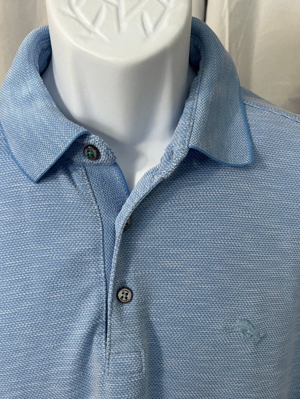 ⛳ Tommy Bahama Men’s IslandZone Blue Performance Golf Polo Shirt M EUC 🌴